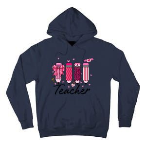 Teacher Valentine Heart Pencil Coquette Bow Tall Hoodie