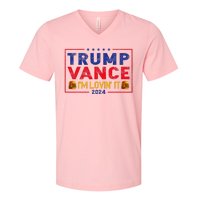 Trump Vance IM Lovin It Hamburger 2024 V-Neck T-Shirt