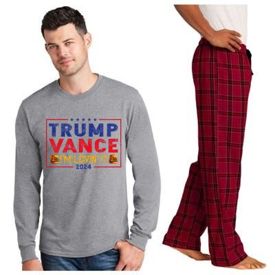 Trump Vance IM Lovin It Hamburger 2024 Long Sleeve Pajama Set