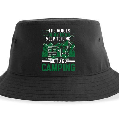 The Voices In My Head Keep Telling Me To Go Camping Sustainable Bucket Hat