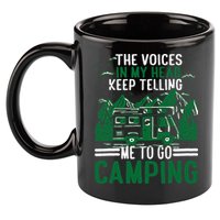 The Voices In My Head Keep Telling Me To Go Camping 11oz C Handle Ceramic Mug