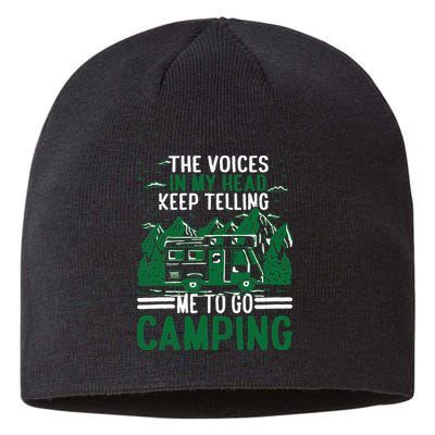 The Voices In My Head Keep Telling Me To Go Camping Sustainable Beanie