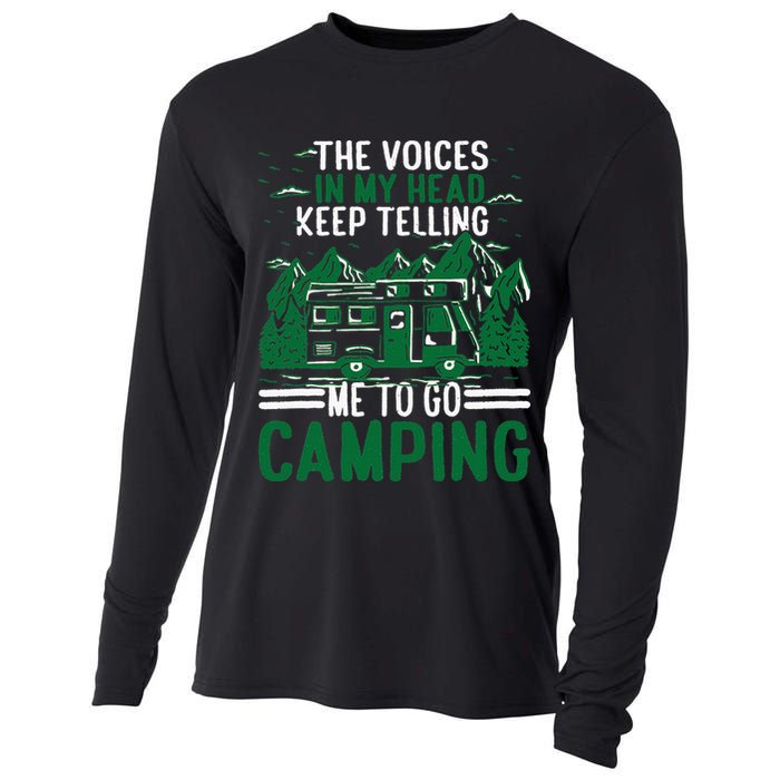 The Voices In My Head Keep Telling Me To Go Camping Cooling Performance Long Sleeve Crew