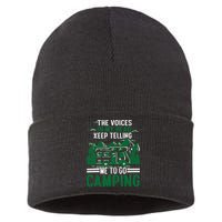 The Voices In My Head Keep Telling Me To Go Camping Sustainable Knit Beanie