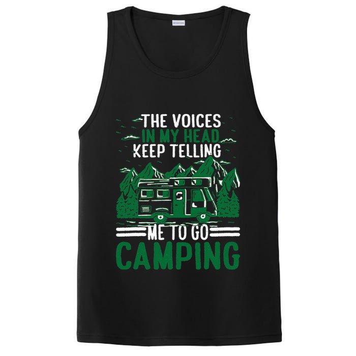 The Voices In My Head Keep Telling Me To Go Camping PosiCharge Competitor Tank
