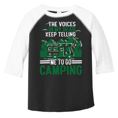 The Voices In My Head Keep Telling Me To Go Camping Toddler Fine Jersey T-Shirt