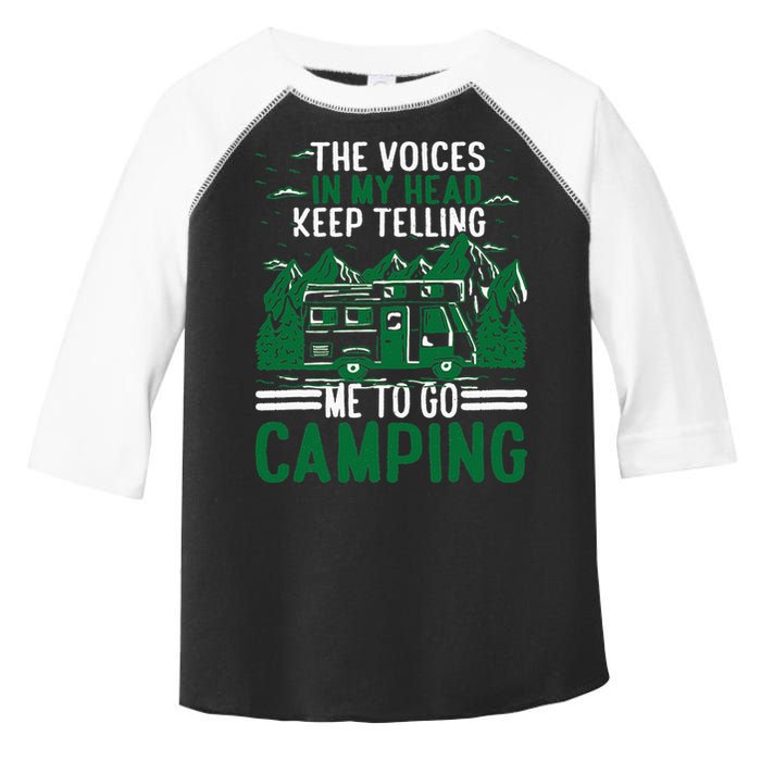 The Voices In My Head Keep Telling Me To Go Camping Toddler Fine Jersey T-Shirt
