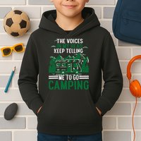 The Voices In My Head Keep Telling Me To Go Camping Kids Hoodie
