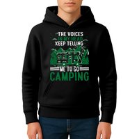 The Voices In My Head Keep Telling Me To Go Camping Kids Hoodie