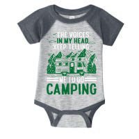 The Voices In My Head Keep Telling Me To Go Camping Infant Baby Jersey Bodysuit