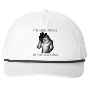 The Vibe I Bring To The Function Funny Wolf Meme Snapback Five-Panel Rope Hat