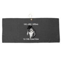 The Vibe I Bring To The Function Funny Wolf Meme Large Microfiber Waffle Golf Towel