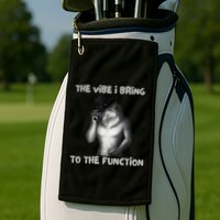The Vibe I Bring To The Function Funny Wolf Meme Golf Towel