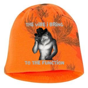 The Vibe I Bring To The Function Funny Wolf Meme Kati - Camo Knit Beanie