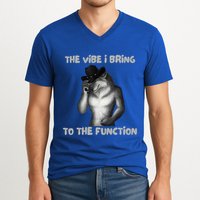 The Vibe I Bring To The Function Funny Wolf Meme V-Neck T-Shirt