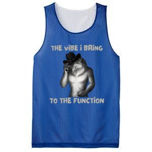 The Vibe I Bring To The Function Funny Wolf Meme Mesh Reversible Basketball Jersey Tank