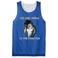 The Vibe I Bring To The Function Funny Wolf Meme Mesh Reversible Basketball Jersey Tank