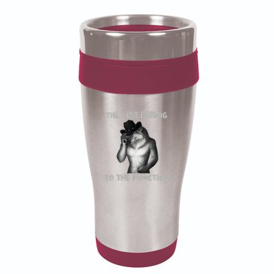 The Vibe I Bring To The Function Funny Wolf Meme 16oz Travel Tumbler
