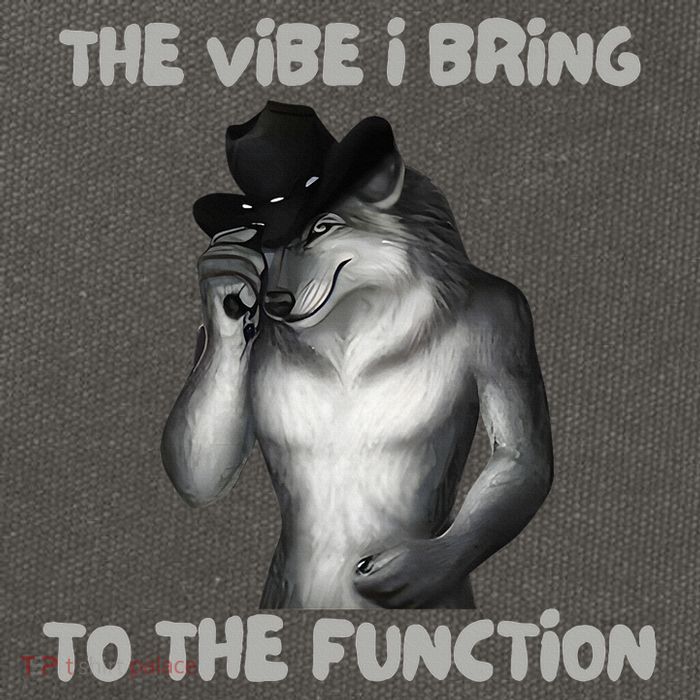 The Vibe I Bring To The Function Funny Wolf Meme Cotton Canvas Backpack