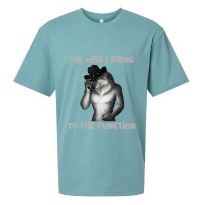 The Vibe I Bring To The Function Funny Wolf Meme Sueded Cloud Jersey T-Shirt