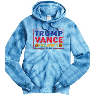 Trump Vance Im Lovin It Hamburger 2024 Tie Dye Hoodie