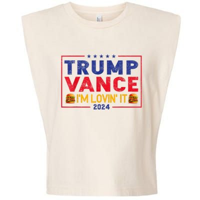 Trump Vance Im Lovin It Hamburger 2024 Garment-Dyed Women's Muscle Tee