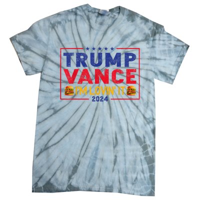 Trump Vance Im Lovin It Hamburger 2024 Tie-Dye T-Shirt