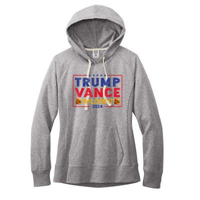 Trump Vance Im Lovin It Hamburger 2024 Women's Fleece Hoodie