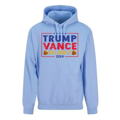 Trump Vance Im Lovin It Hamburger 2024 Unisex Surf Hoodie