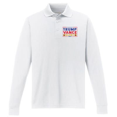 Trump Vance Im Lovin It Hamburger 2024 Performance Long Sleeve Polo