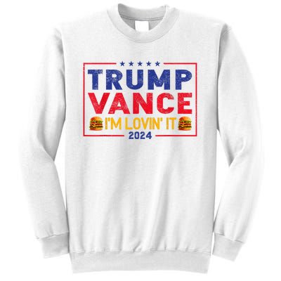 Trump Vance Im Lovin It Hamburger 2024 Sweatshirt