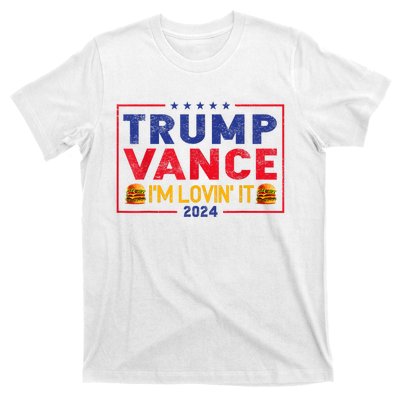 Trump Vance Im Lovin It Hamburger 2024 T-Shirt