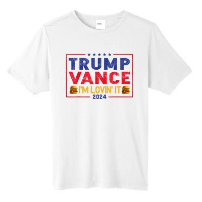 Trump Vance Im Lovin It Hamburger 2024 Tall Fusion ChromaSoft Performance T-Shirt