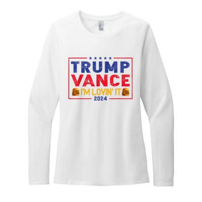 Trump Vance Im Lovin It Hamburger 2024 Womens CVC Long Sleeve Shirt