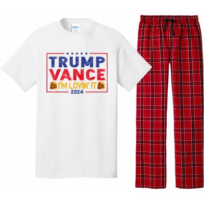 Trump Vance Im Lovin It Hamburger 2024 Pajama Set