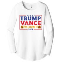 Trump Vance Im Lovin It Hamburger 2024 Women's Perfect Tri Tunic Long Sleeve Shirt