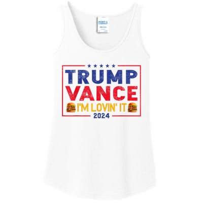 Trump Vance Im Lovin It Hamburger 2024 Ladies Essential Tank