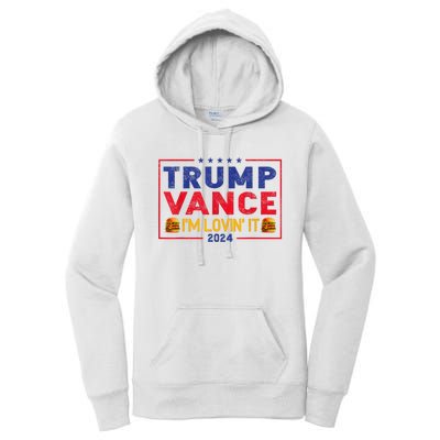 Trump Vance Im Lovin It Hamburger 2024 Women's Pullover Hoodie