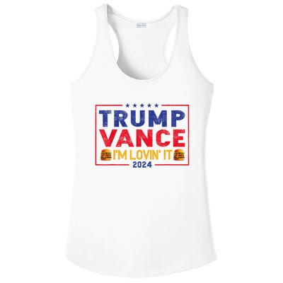 Trump Vance Im Lovin It Hamburger 2024 Ladies PosiCharge Competitor Racerback Tank