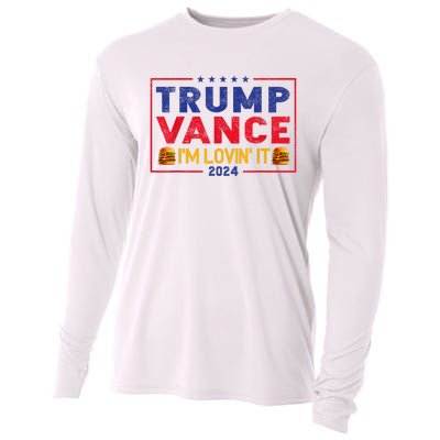 Trump Vance Im Lovin It Hamburger 2024 Cooling Performance Long Sleeve Crew