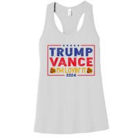 Trump Vance Im Lovin It Hamburger 2024 Women's Racerback Tank