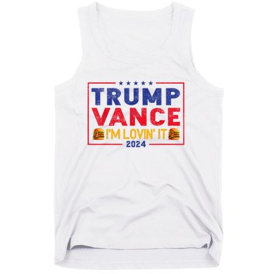 Trump Vance Im Lovin It Hamburger 2024 Tank Top