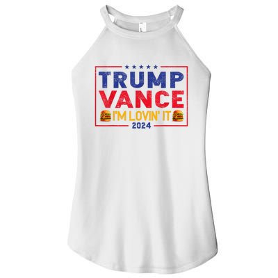 Trump Vance Im Lovin It Hamburger 2024 Women's Perfect Tri Rocker Tank