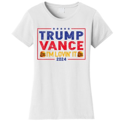 Trump Vance Im Lovin It Hamburger 2024 Women's T-Shirt