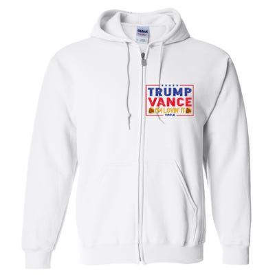 Trump Vance Im Lovin It Hamburger 2024 Full Zip Hoodie