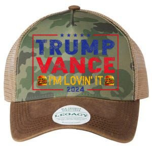 Trump Vance IM Lovin It Hamburger 2024 Legacy Tie Dye Trucker Hat