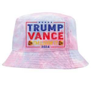 Trump Vance IM Lovin It Hamburger 2024 Tie-Dyed Bucket Hat