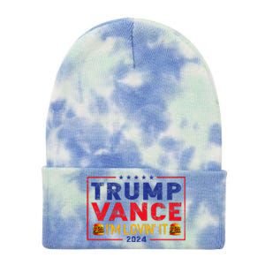 Trump Vance IM Lovin It Hamburger 2024 Tie Dye 12in Knit Beanie