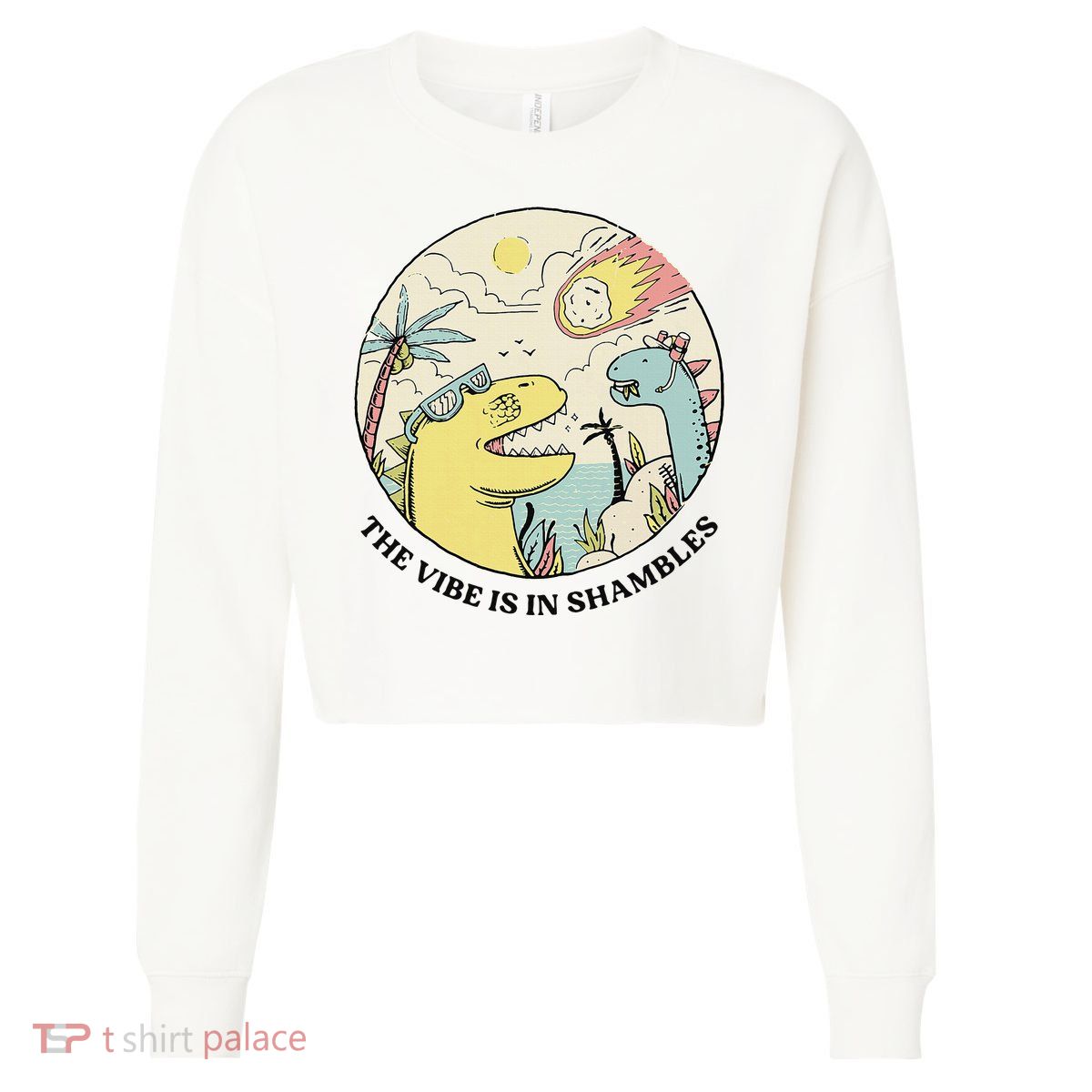 The Vibe Is In Shambles Cropped Pullover Crew