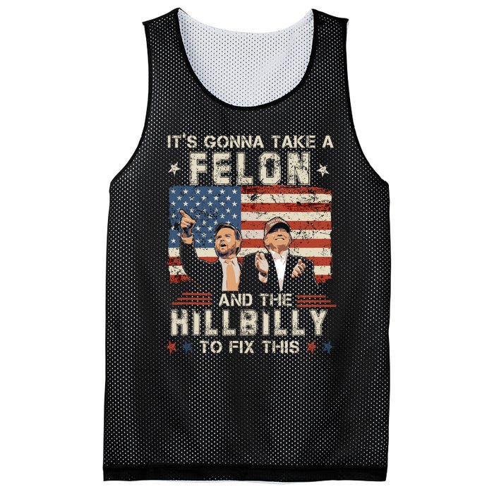 Trump Vance ItS Gonna Take A Felon And A Hillbilly To Fix Mesh Reversible Basketball Jersey Tank